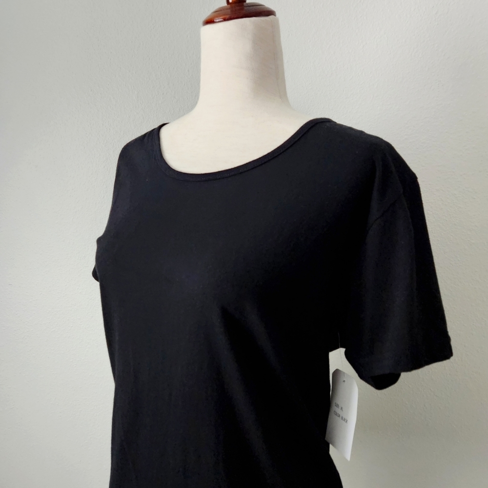 On Fire Black 100% Cotton Short Sleeve T-Shirt With Lace-Up Back, Size XL - Picture 6 of 16